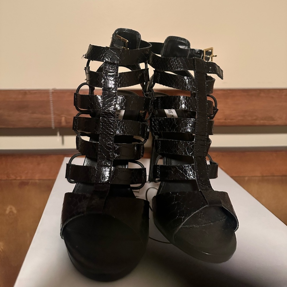 Steve Madden Black Strappy Heels